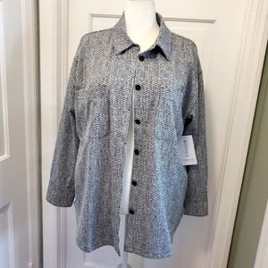 NWT Athleta Black & White Textured Shirt Jacket Size XL, Retail $149.00, Casual